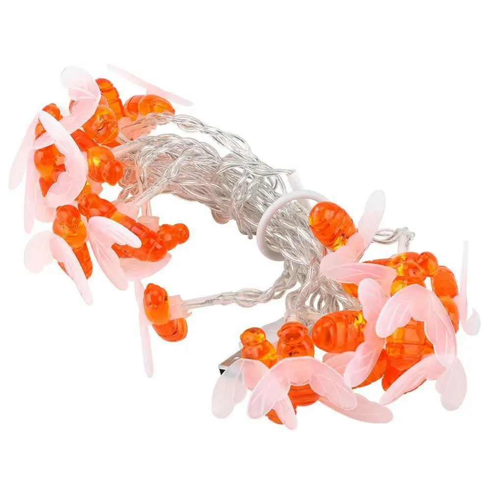 3m 30led USB Светодиодный светильник на солнечных батареях, медовая пчела, свадебная гирлянда, сказочный светильник, забор, патио, Рождественская гирлянда, светильник, вечерние гирлянды для сада - Испускаемый цвет: 3m 30led USB