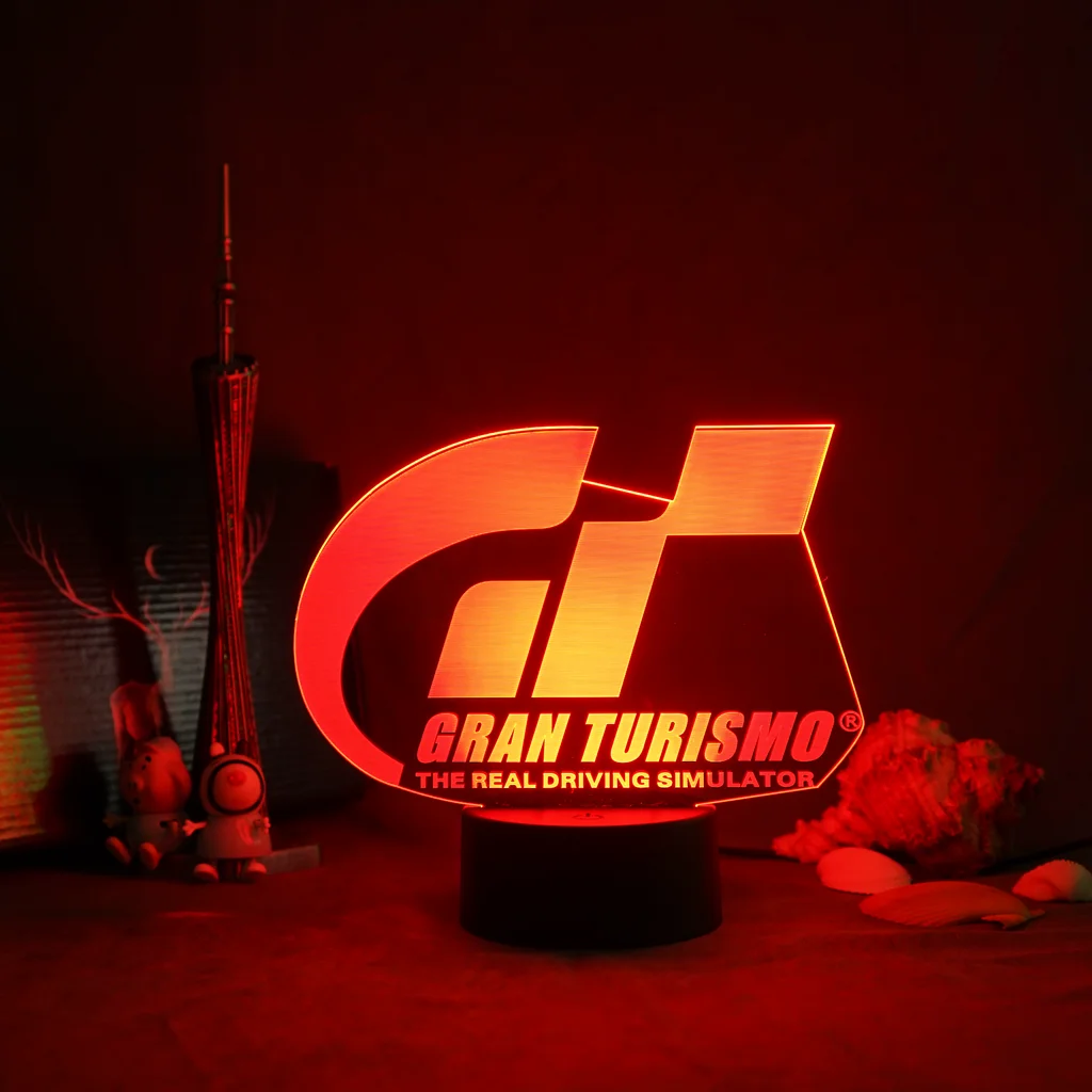GT LOGO Gran Turismo Sport Gts Ps4 PS 4 Men Black T Tees Casual Male Womens Goth Promotion Neon Sign Room Light For Home Gift | Освещение