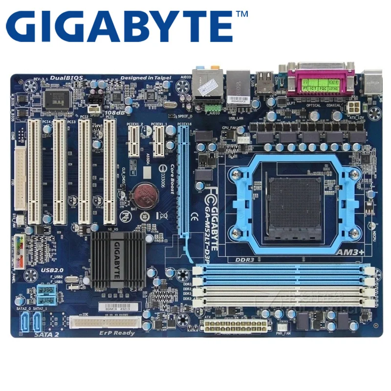 GIGABYTE GA-M52LT-D3P настольная материнская плата для nForce 520LE Socket AM3+ для Phenom II/Athlon II DDR3 16G используется M52LT-D3P