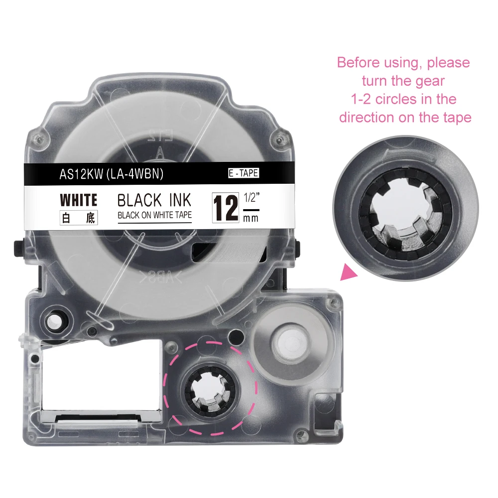 1 шт. SS12KW LC-4WBN лента для этикеток совместима с Epson/King Jim label maker LW-300 LW-400 принтер 12 мм * 8