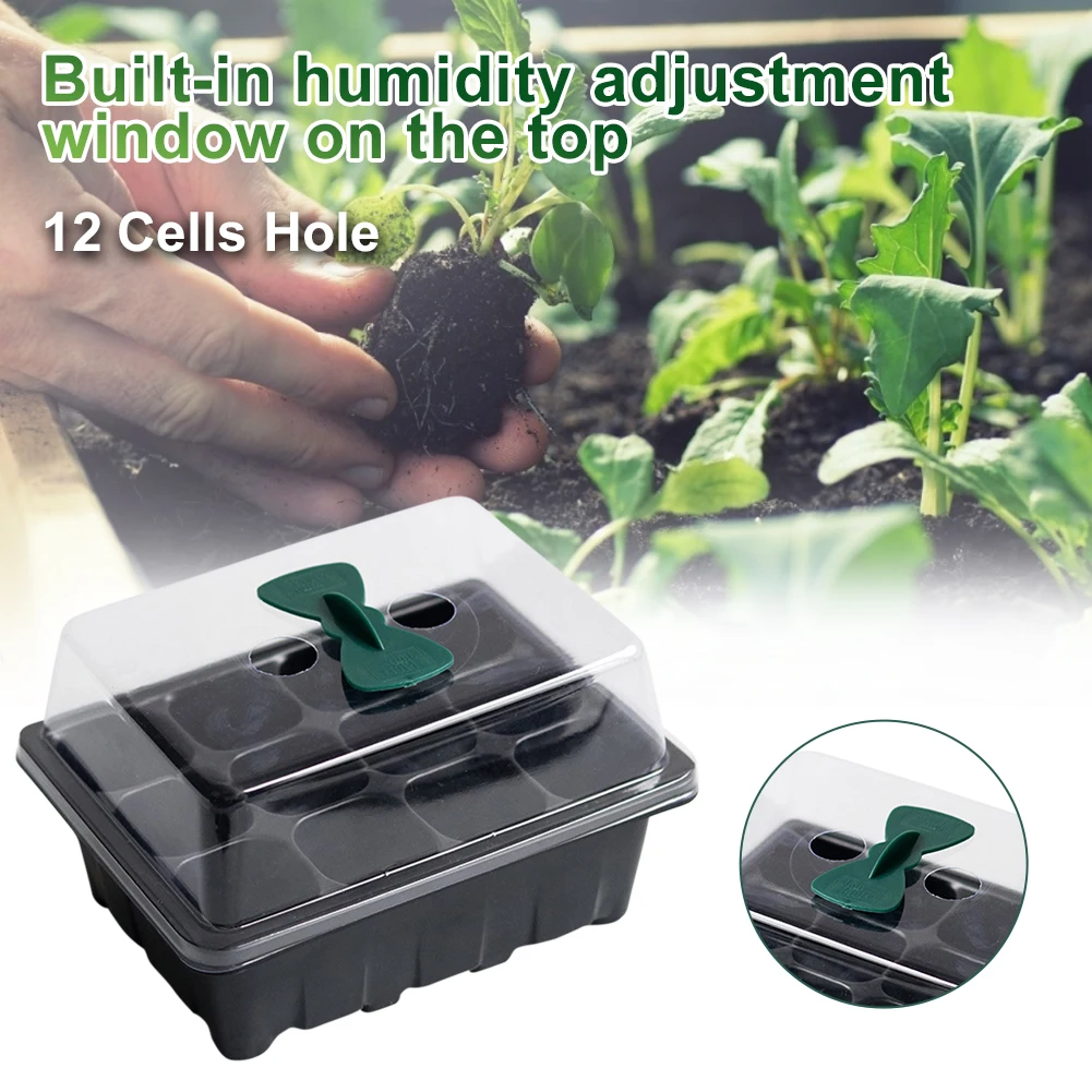 12 ячеек ванны для выращивания растений ПВХ Пластик лоток питомник семена бонсай