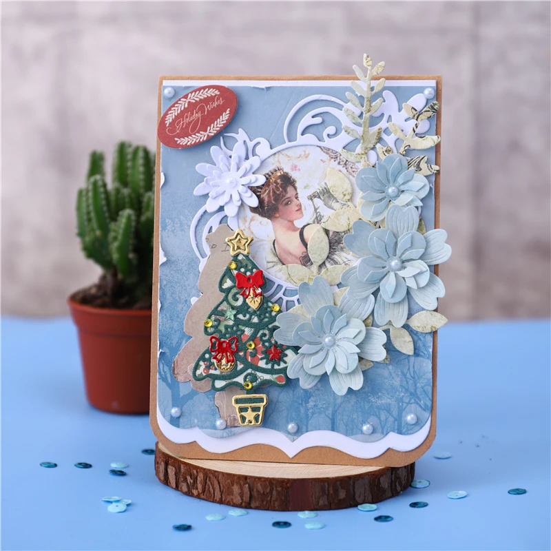 DiyArts Рождественская елка металла резки Скрапбукинг Ремесло штампы трафарет