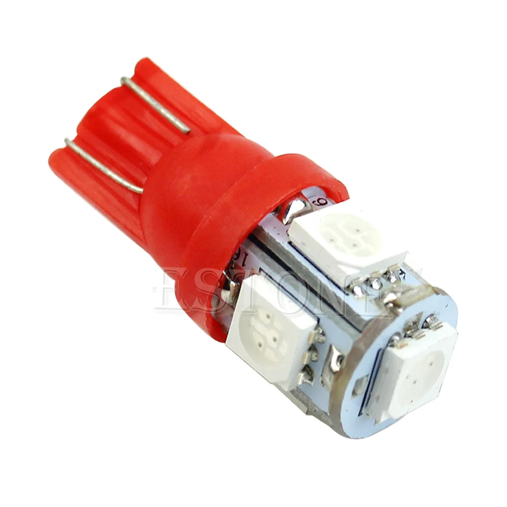

T10 5050 5-LED SMD 194 168 W5W Red XENON Light Wedge Bulb Car Tail Lamp
