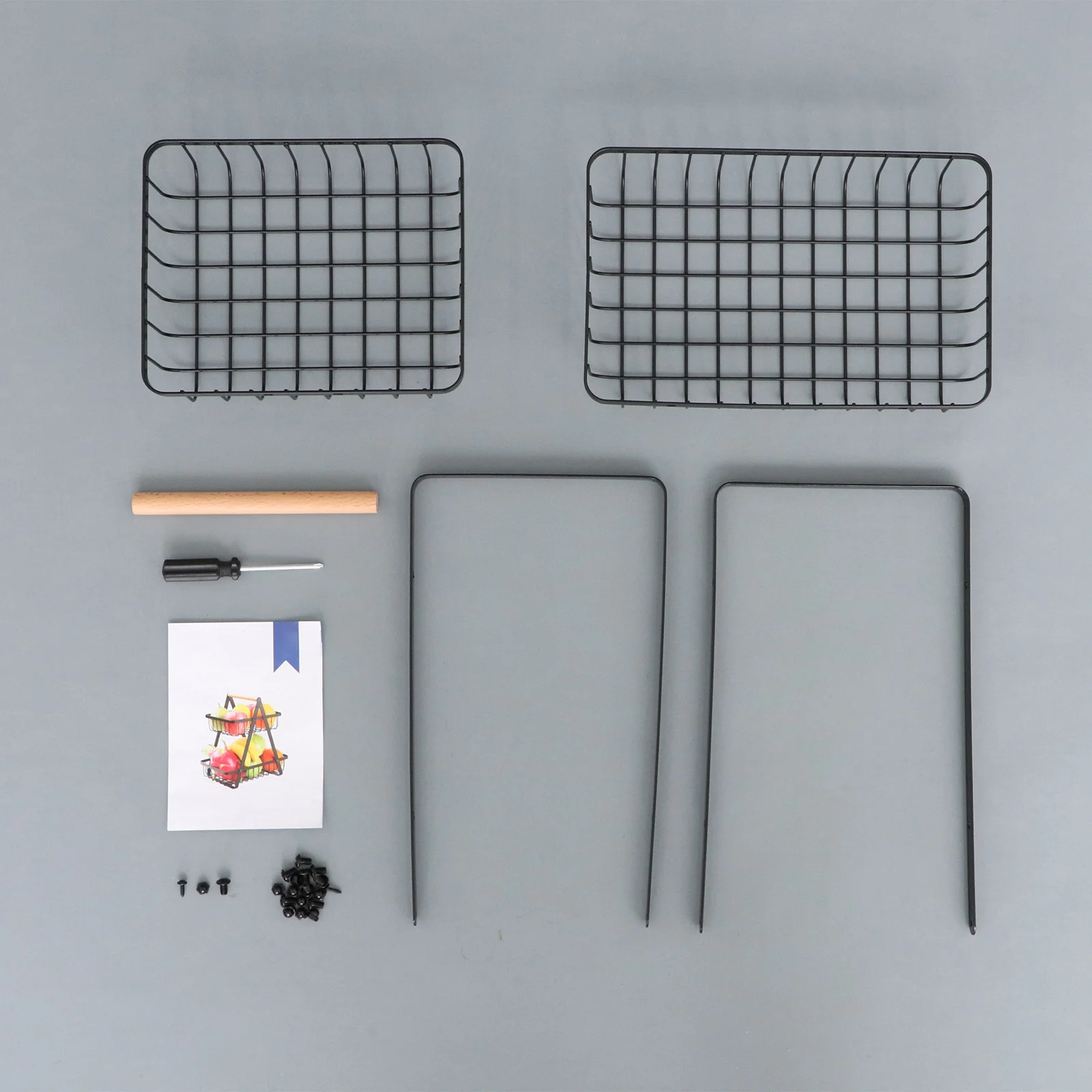 

Large Capacity Fruit Basket Double-Layer Desktop Fruit Basket Detachable Fruit Holder Carbon Steel Fruit Vegetable Container