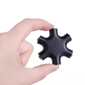 Аудиокабель Aux 3,5 мм, сплиттер с 1 штекера на 5 гнездовых разъемов для наушников, адаптер для подключения к планшету, MP3, MP4