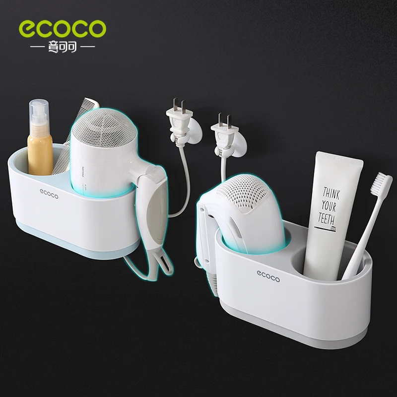 ecoco hair dryer holder storage box curling iron shelf for bathroom organizer storage rack bathroom accessories set home free global shipping