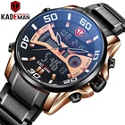 KADEMAN Роскошные Брендовые мужские светодиодный часы с двойным дисплеем мужские военные спортивные часы водонепроницаемые кварцевые наручные часы Relogio Masculino