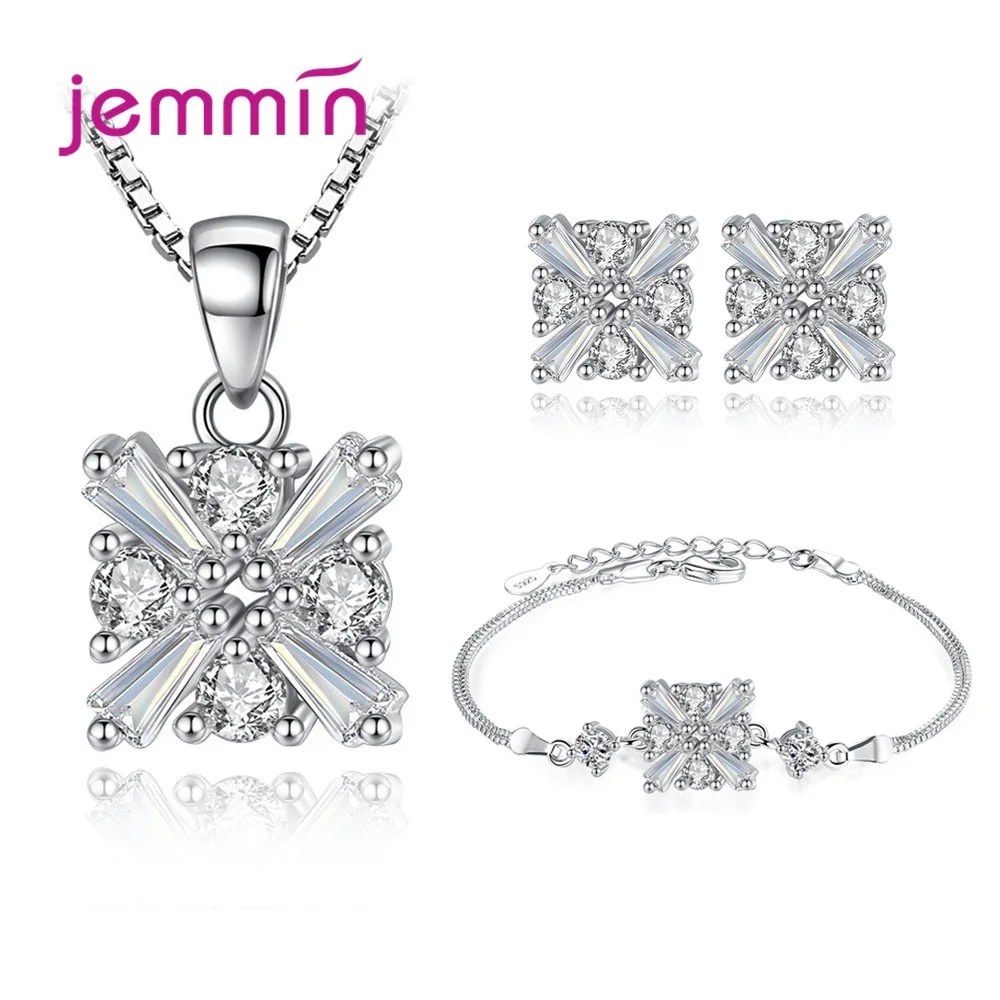 Комплект из колье серёг и браслета серебра 925 пробы | Украшения аксессуары