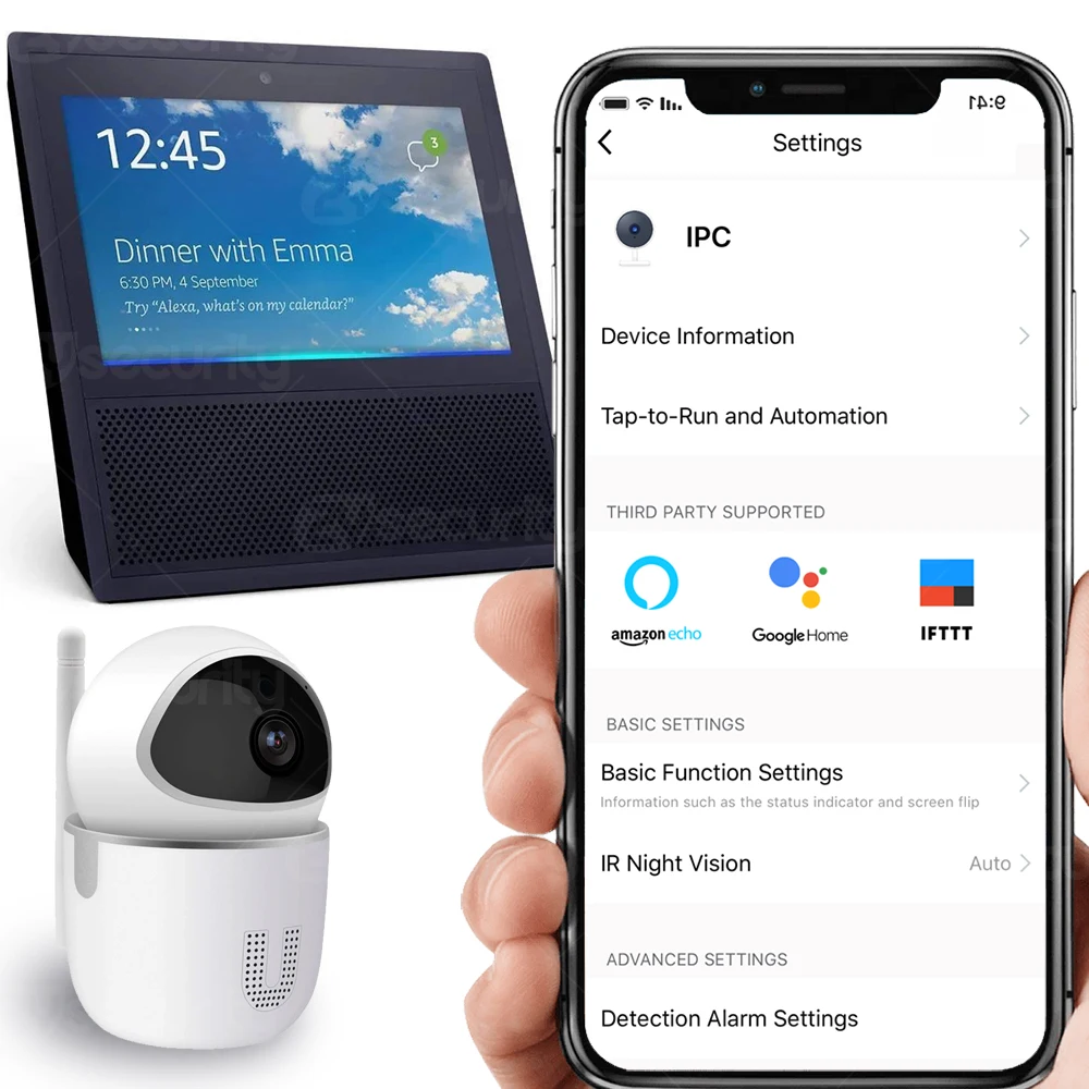 Tuya IP камера работает с Alexa домашней безопасности беспроводная камера с автоматическим отслеживанием камеры наблюдения CCTV облачная SD карта PTZ камера