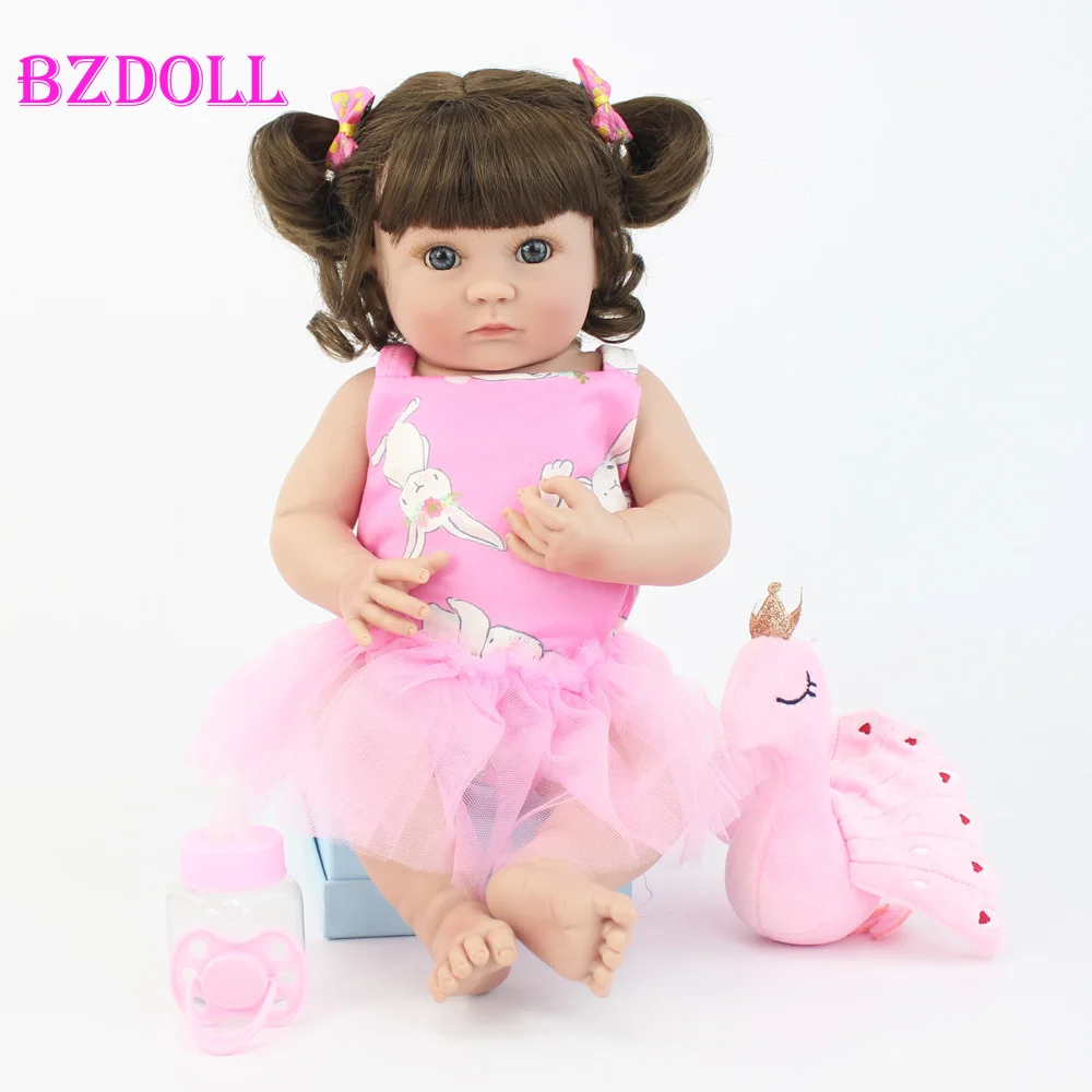 40 см всего тела мягкого силикона виниловые Reborn Baby Doll игрушки 15 дюймов мини платье