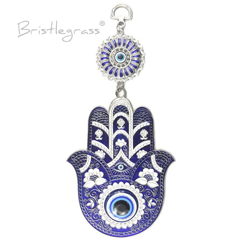 BRISTLEGRASS турецкий синий сглаза рука Фатимы в виде вьющегося стебля с цветами на