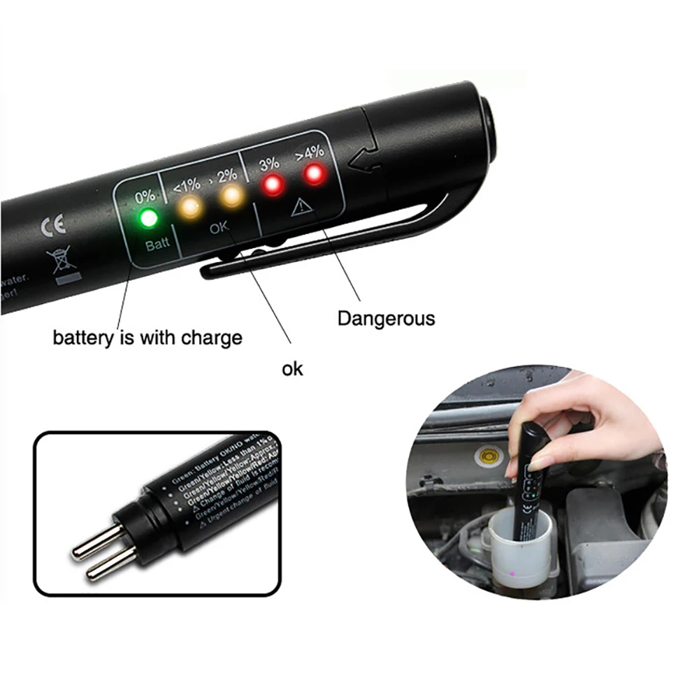 

Brake Fluid Tester Universal 5 LED Accurate Oil Quality Check Pen Automotive Brake Fluid Testing Car Repair Tool Accessories