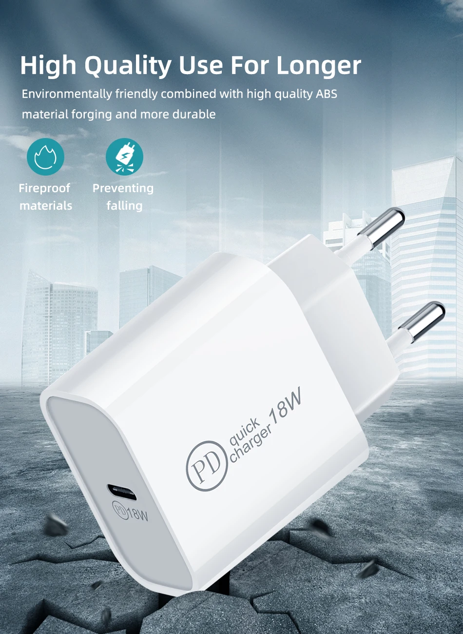 USB зарядное устройство 18 Вт PD Быстрая зарядка usb type C PD зарядное устройство для iPhone X XS XR портативное QC 3,0 зарядное устройство для телефона huawei samsung адаптер