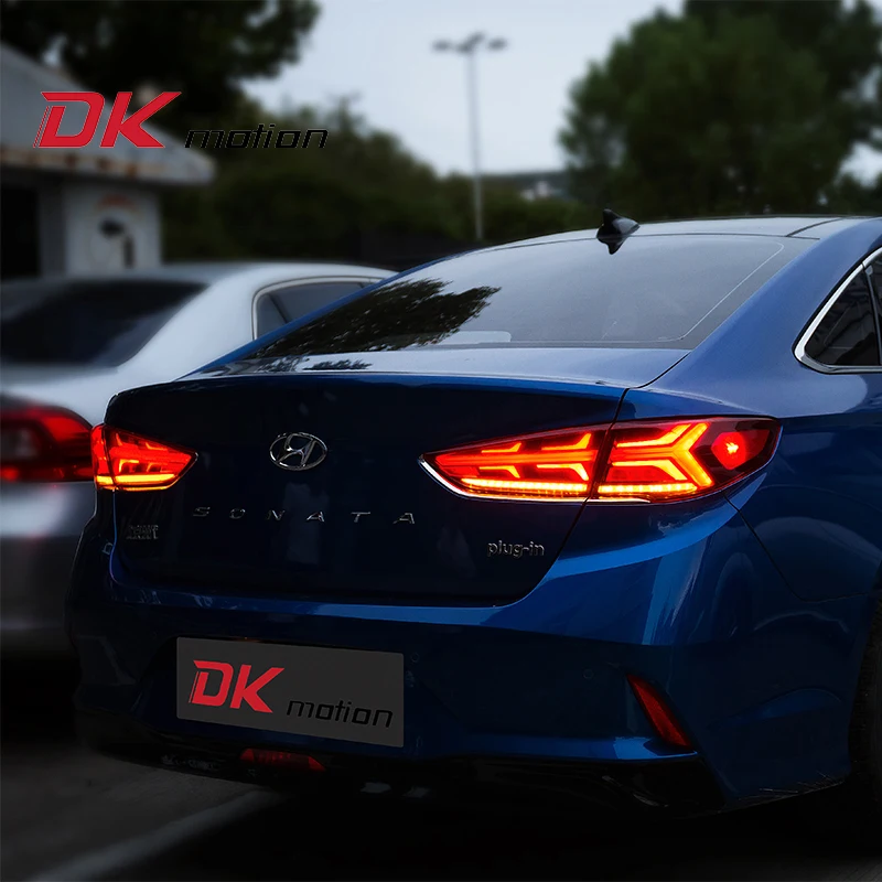 Для Hyundai Sonata 9 2016 2019 автомобильный динамический сигнал задний фонарь