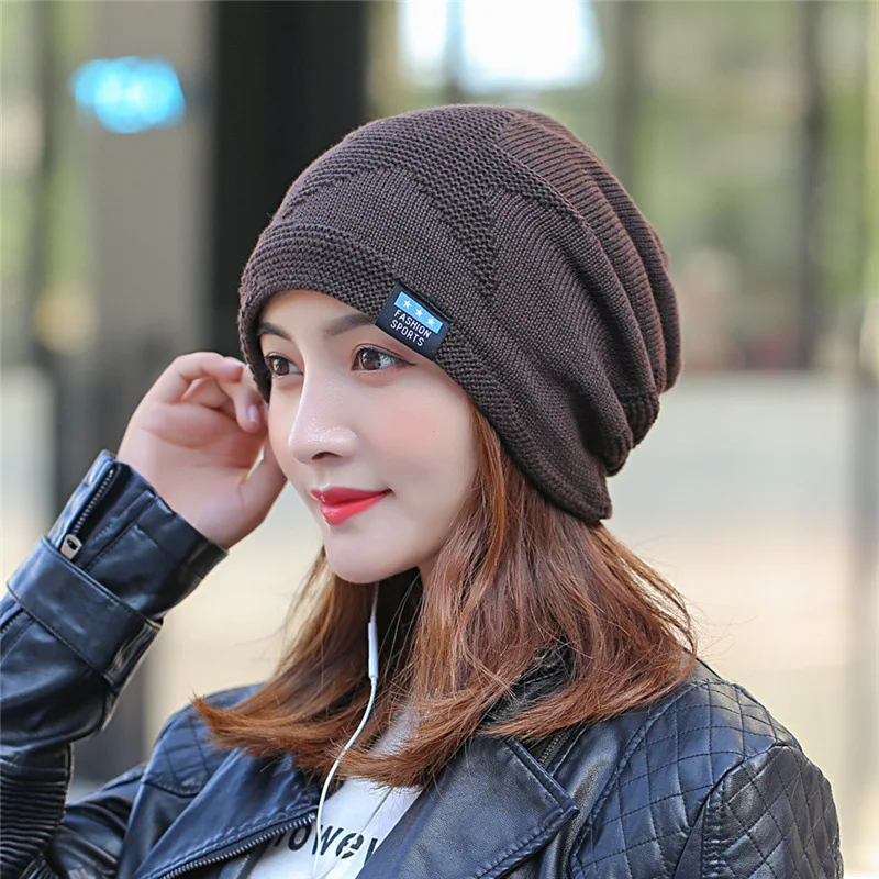 

[DINGDNSHOW] 2019 Fashion Beanies Hat Winter Cap Lady Cotton Bonnet Hat Star Velet Skullies Women