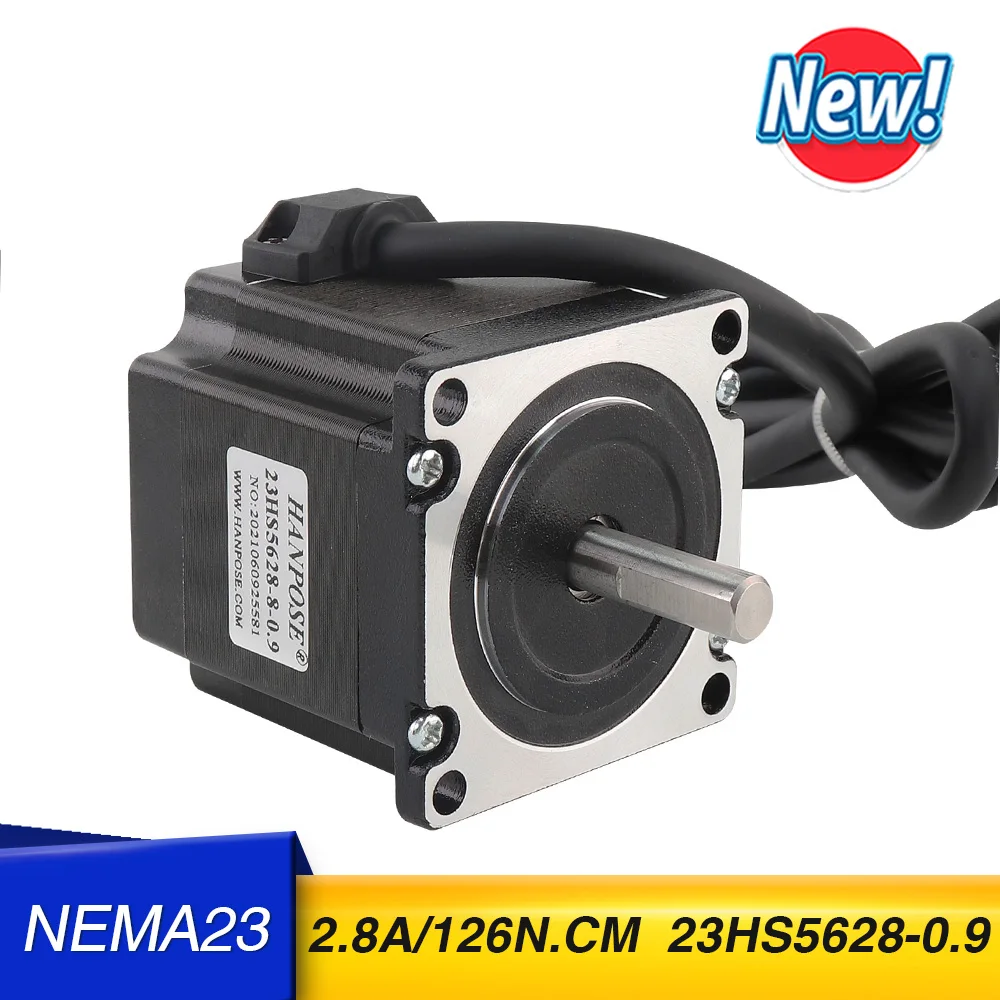 

5PCS Nema23 Stepper Motor 23HS5628-0.9 degree 57 motor 4-lead 126N.CM 2.8A 8mm CNC Laser Grind Foam Plasma Cut Step Motor
