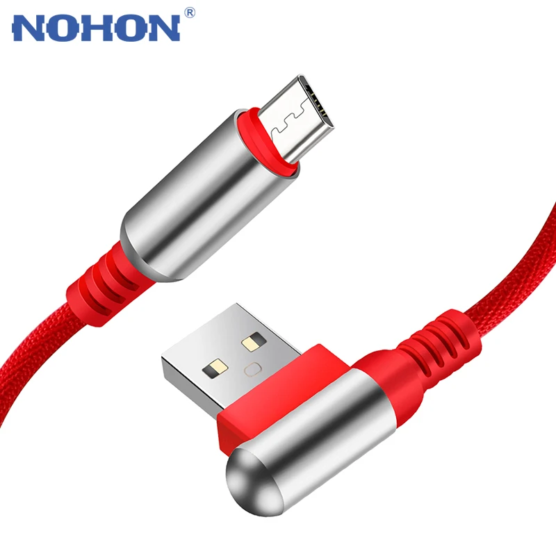 NOHON Bullet USB кабель для передачи данных для Apple Android type-C 90 градусов кабель для быстрой зарядки 2.4A для iPhone 11 Pro Max samsung S10