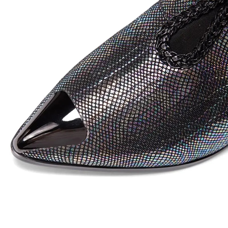 YINKOGET/Новое поступление пикантные женские туфли из натуральной кожи на высоком