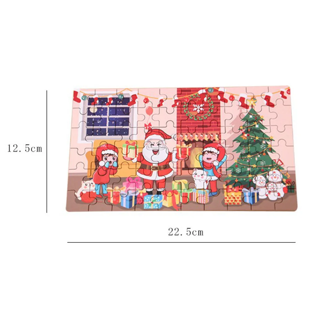 Kids DIY Puzzle Toy Wooden Santa Claus Jigsaw Puzzles Handmade Xmas Gift Intelligent Scene Pattern with Iron Box | Игрушки и хобби