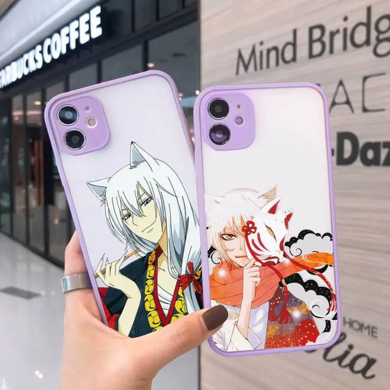 

Anime Kamisama Hajimemashita Tomoe Phone Case For iPhone 12 11 Mini Pro XR XS Max 7 8 Plus X Matte transparent Purple Back Cover