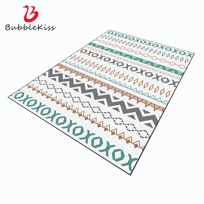 

Bubble Kiss Ethnic Style Area Rugs for Living Room Color Geometric Pattern Bedroom Carpet Home Non-Slip Bedside Soft Floor Mats