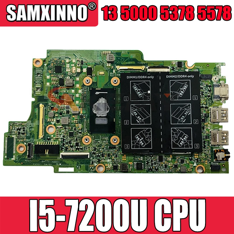 

CN-0PG0MH 0PG0MH PG0MH For Dell Inspiron 13 5000 5378 5578 laptop motherboard SR2ZU I5-7200U 100% working