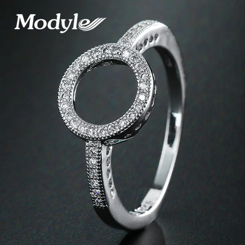 Modyle 2021 Лидер продаж белого золота Цвет Forever ясный черный круглый фианит круглые