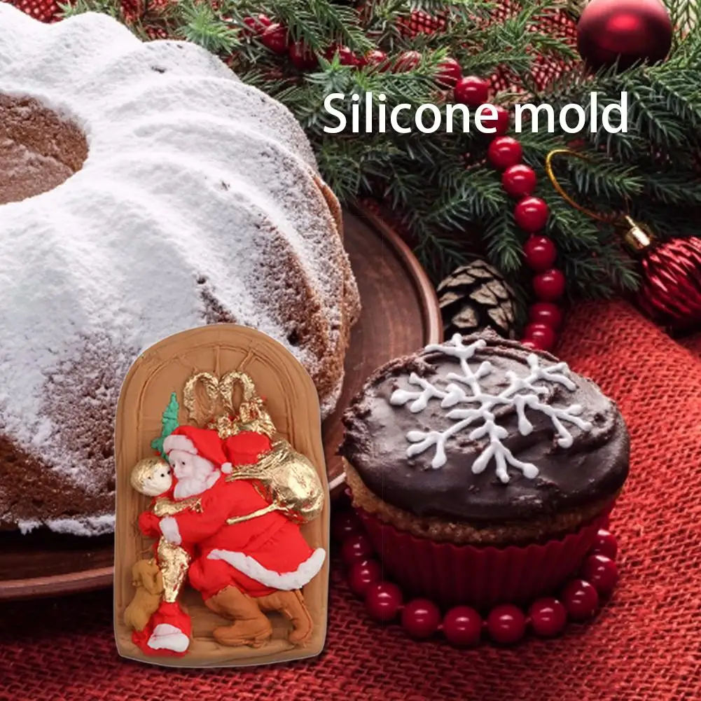 Рождественская тема силиконовая форма Санта Клаус DIY торт границы инструменты