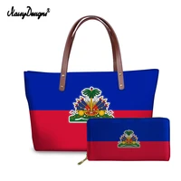 noisydesigns 2021 flag of haiti print women long wallet storage money bags fashion handbag zipper clutch coin purse shoulder bag