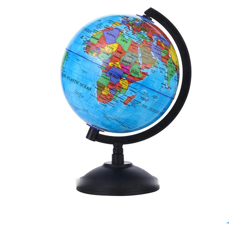 

Rotating 14.16/20cm Plastic Globe Modern Simple English Version HD World Geographic Map School Living Room Office Decoration