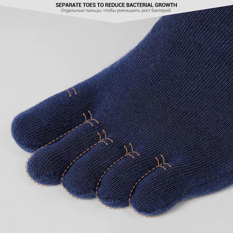 HSS Brand 100% Cotton Men Toe Socks Spring Winter Colorful Five Fingers Sock Solid Man Short Thermal Warm Socks Meia 5 Pairs/Lot