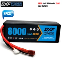 dxf 2pcs lipo battery 2s 3s 4s 7 6v 11 4v 15 2v 8000mah 130c 260c hv for 18 110 buggy truggy truck off road boat four drive