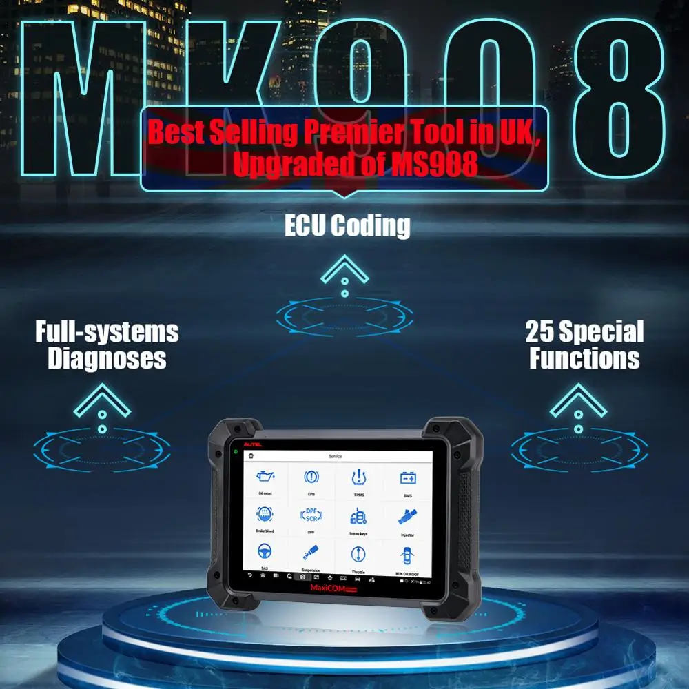 Autel MK908 автомобильный диагностический инструмент OBD2 сканер ECU кодирование