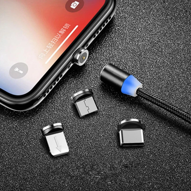 Магнитный кабель Micro USB Type C зарядный для Samsung iPhone 7 6 зарядное устройство быстрый