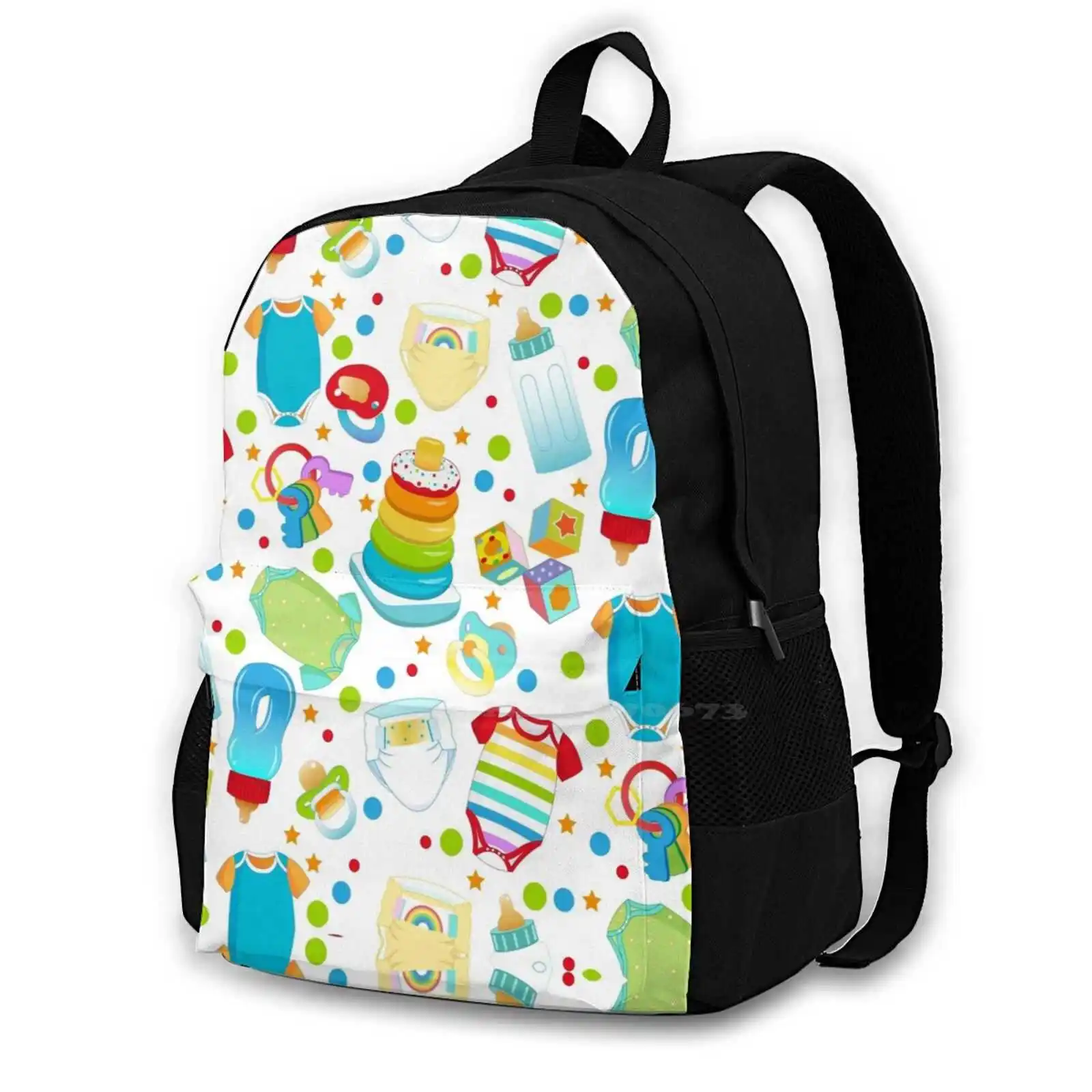 

Playtime Bag Travel Laptop Bagpack School Bags Abdl Ddlg Diaper Baby Daddy Baba Paci Kink Pride Folsom Rainbow Red Blocks Queer