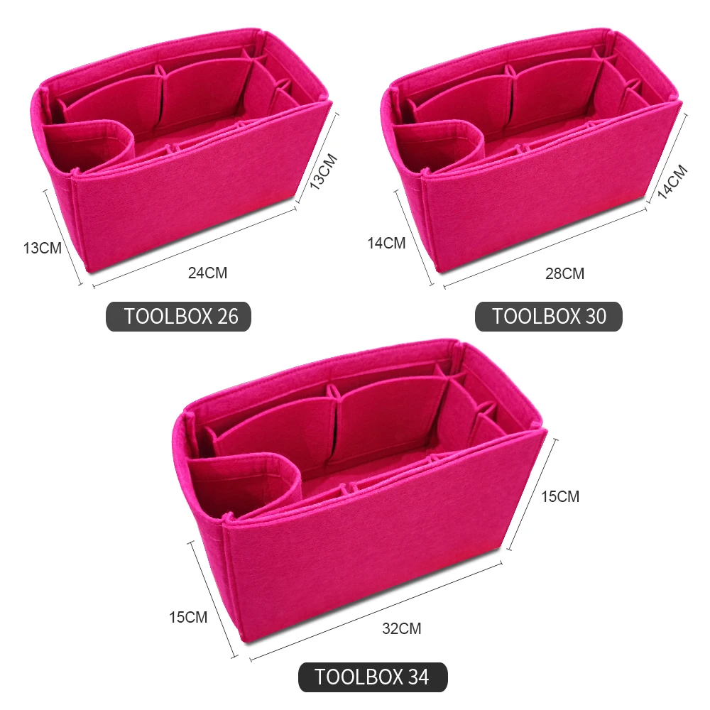 For Toolbox 26 30 34 Bag Tote Bag Organizer Bag Liner Purse Insert-3MM Premium Felt (Handmade/20 Colors)