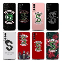 riverdale south side clear phone case for samsung s9 s10 4g s10e plus s20 s21 plus ultra fe 5g m51 m31 s m21 soft silicon