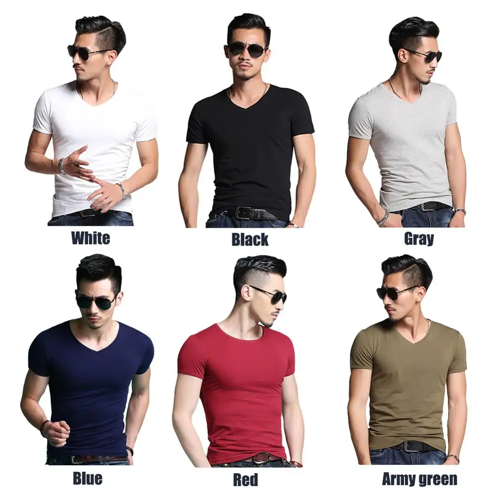 Мужская Летняя мода Slim Fit футболки мужской фитнес с короткими рукавами