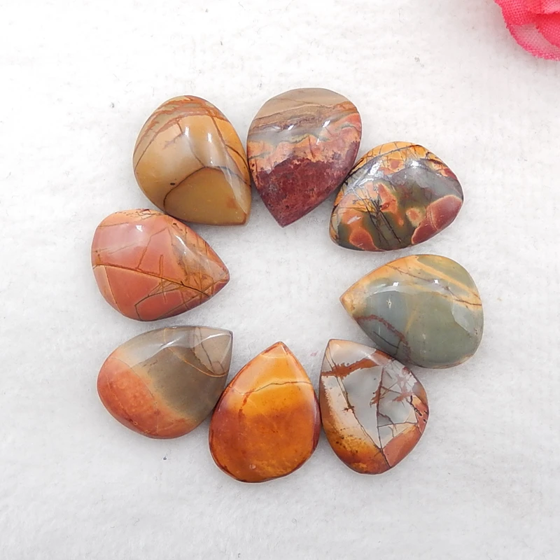 8 шт. разноцветных кабошонов Пикассо из яшмы для изготовления ювелирных изделий «сделай сам», подвески, браслеты, серьги 20x16x4 мм, 13 г
