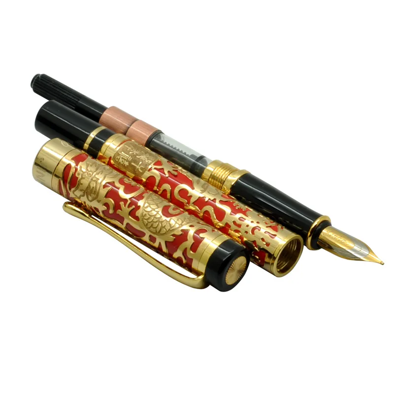 Jinhao 5000 Роскошная перьевая ручка с золотым рисунком дракона Iraurita в оригинальной