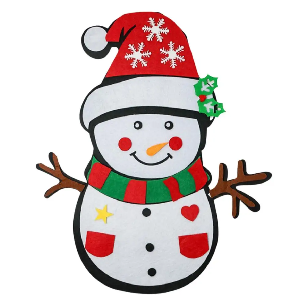 

23*20 дюймов войлочный Снеговик интересные DIY войлочные поделки для детей украшение для стены съемный Рождественский Снеговик набор украшени...