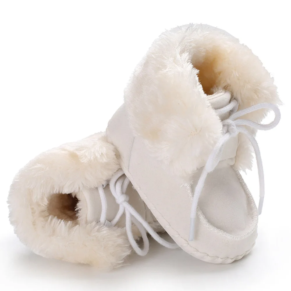 Зимние сапоги для малышей мягкая подошва новорожденных нескользящая обувь с