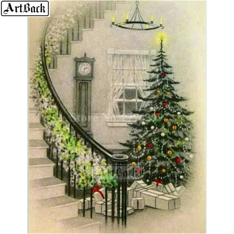 

5d diamond painting christmas tree full square landscape diamond mosaic sticker diamond embroidery home decoration