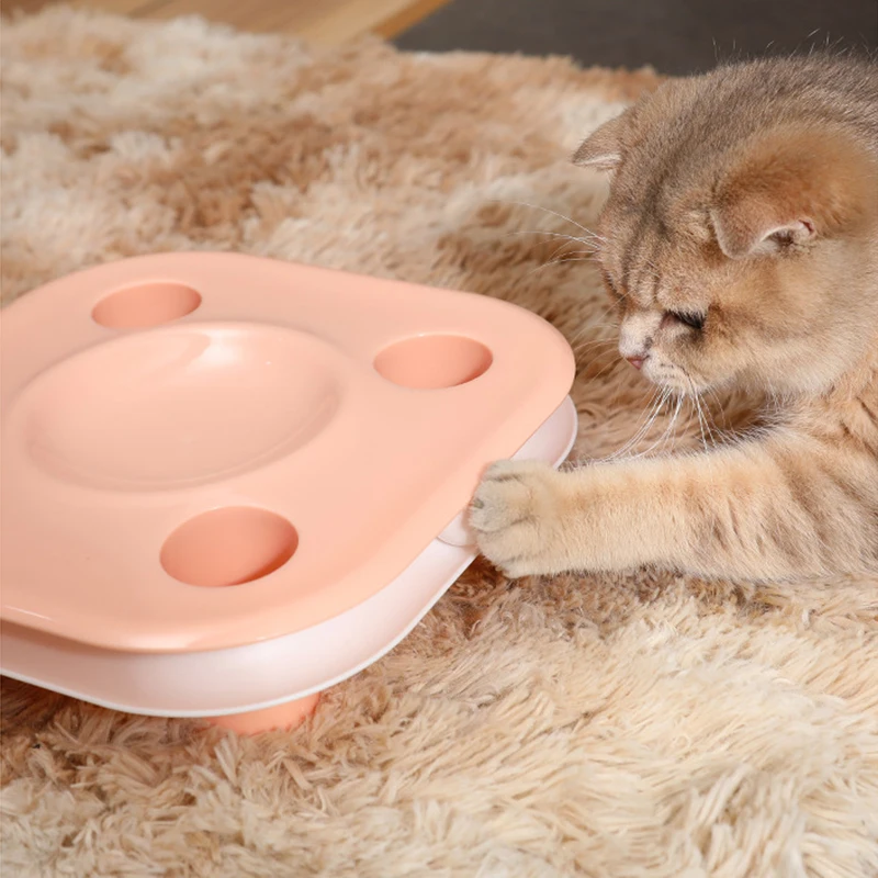 

Cat Feeder Puzzle Toys Fun Circle Track with Moving Balls Satisfies Chasing Exercising Needs For Cat Kitten ANDF889