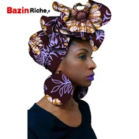 african headties sego gele head tie and earrings 2 pieces sets print fabric cotton headwrap and drop earrrings sp117