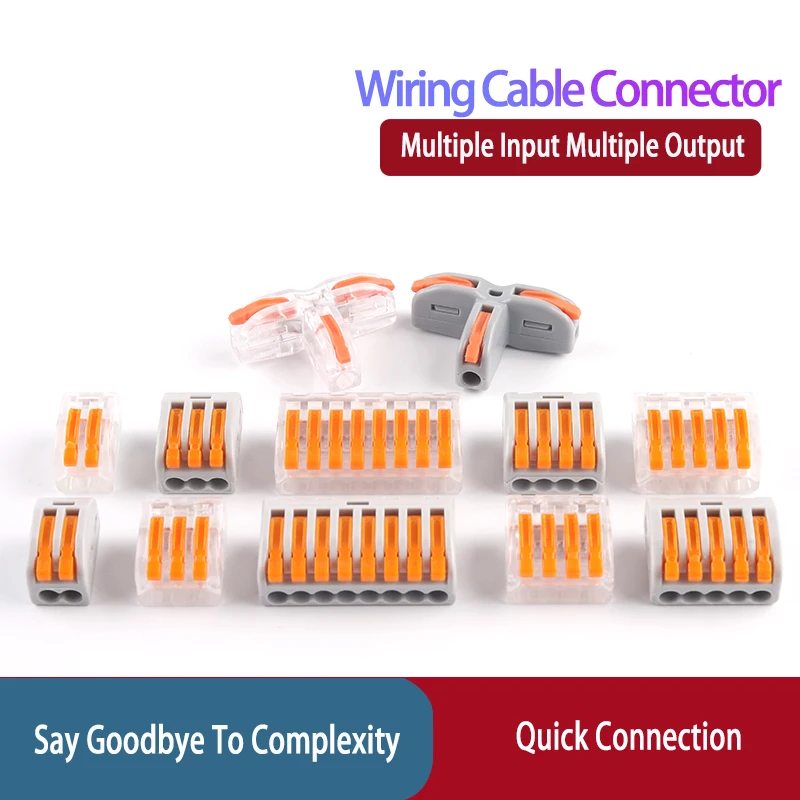 

T-Type Universal Compact Fast Wire Connector Led light electrical Home splitter Connectors Push-in Fast Power Electrical Conene