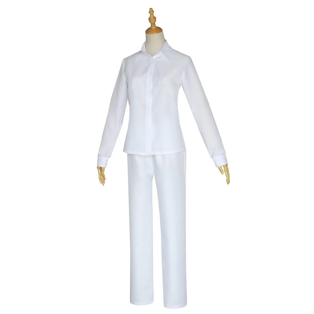 

Anime Norman Cosplay White Blouse And Pants Set The Promised Neverland Cosplay Uniform Halloween Cos Costumes School Uniform
