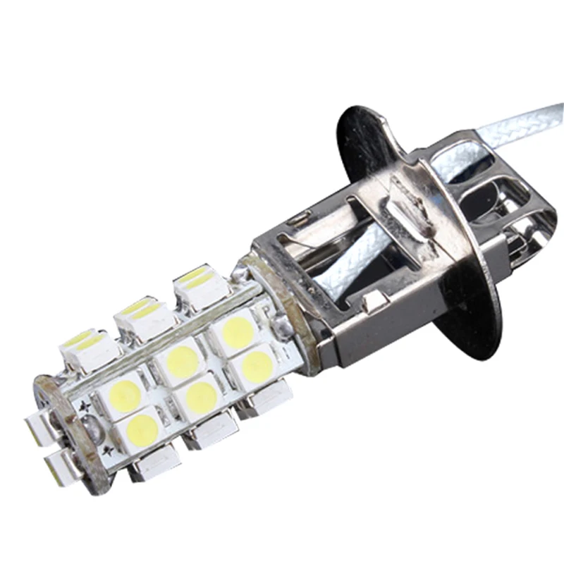 2 шт. 12 В 3 Вт H3 26 светодиодный 3528 SMD белая головсветильник лампа