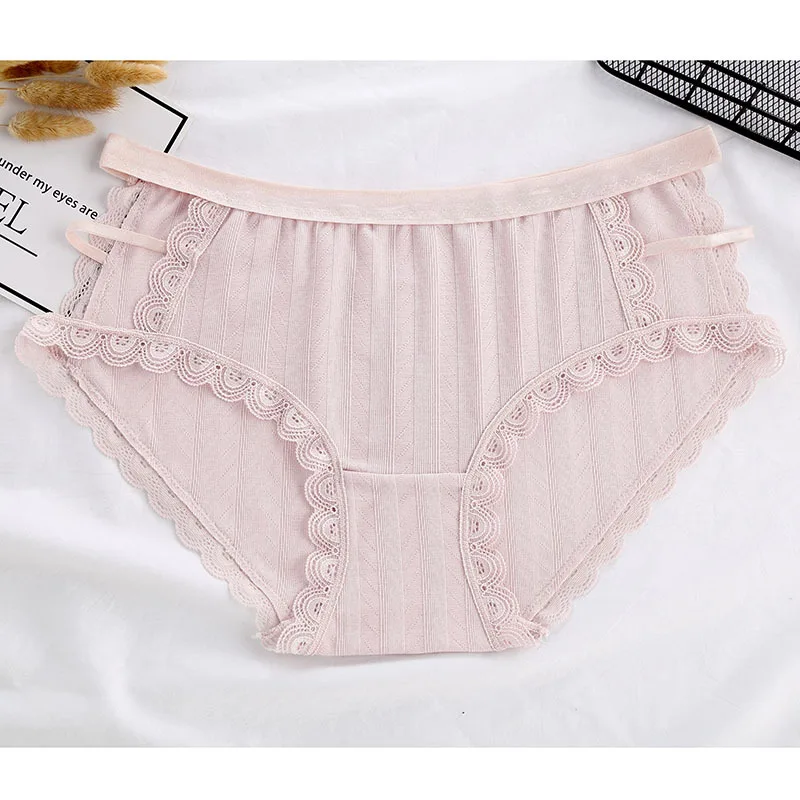 

3Pcs Fashion Lace Sexy Panties Comfortable Briefs Seamless Transparent Solid Lingerie Sexi Underwear Women Underpants Panti
