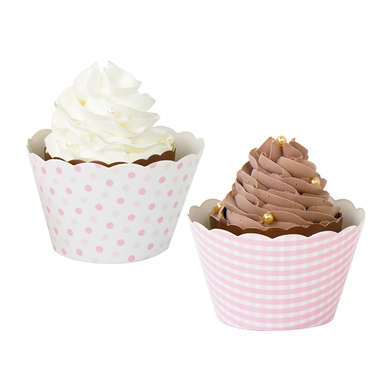 

8 шт одноразовые детские розовые бумажные обертки для торта в горошек (без дна) формы Маффин шоколадные кексы для выпечки девочек день рожде...